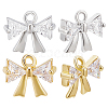 12Pcs 2 Colors Rack Plating Brass Micro Pave Cubic Zirconia Pendants KK-HY0003-89-1