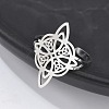 Non-Tarnish 304 Stainless Steel Witch Knot Open Cuff Rings for Women LS-AJEW-U005-01P-3