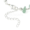 Natura Green Aventurine Heart Charm Bracelet with Chips Beaded Chains BJEW-TA00295-01-3