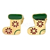 Ion Plating(IP) 304 Stainless Steel Enamel Stud Earrings EJEW-I316-03G-11-1
