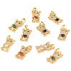 Brass Clear Cubic Zirconia Pendants ZIRC-J025-82G-1