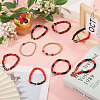 9Pcs 9 Styles Handmade Polymer Clay Heishi Beads Stretch Bracelets BJEW-WH0012-101A-5