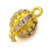 Brass Micro Pave Clear Cubic Zirconia Connector Charms KK-A230-06C-G-2