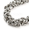 304 Stainless Steel Byzantine Chain Necklaces with 316L Surgical Stainless Steel Dragon Clasps NJEW-D046-07AS-3