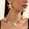 Starfish Iron Link Chain Necklaces & Stud Earrings Sets FS-WG81930-01-3