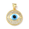 Real 18K Gold Plated Brass Clear Cubic Zirconia Pendants ZIRC-L102-12G-09-2
