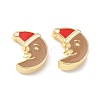 Christmas Brass Enamel Beads KK-I474-G16-1