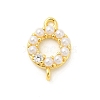 Rack Plating Brass Clear Cubic Zirconia Connector Charms KK-S396-06A-1