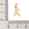 Ion Plating(IP) 304 Stainless Steel Enamel Alphabet Charms STAS-F308-02G-A-3