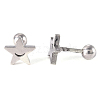 Tarnish Resistant 201 Stainless Steel Barbell Cartilage Earrings EJEW-R147-01-4