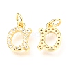 Brass Micro Pave Cubic Zirconia Charms ZIRC-O037-17G-2