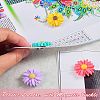 6Pcs 6 Colors Flower Plastic Diamond Painting Magnet Cover Holder AJEW-SZ0001-98-5