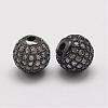 Brass Micro Pave Cubic Zirconia Beads ZIRC-E110-07B-1