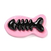 Black & Pink Opaque Resin Cabochons CRES-P026-A06-1