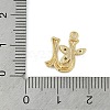 Brass Crystal Rhinestone Letter Links Connector Charms KK-S395-06G-U-3