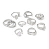 10Pcs 10 Styles Brass Adjustable Rings & Open Cuff Rings Set RJEW-A039-02P-2