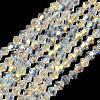 Electroplate Transparent Glass Beads Strands EGLA-K015-18Y-1