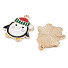 Christmas Theme Barrel Plating Alloy Enamel Pendants PALLOY-S192-01KCG-05-2