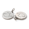 Non-Tarnish 304 Stainless Steel Charms STAS-D050-07P-05-3