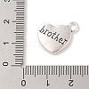 Tibetan Style Heart Alloy Pendants TIBEP-Q043-206-RS-3