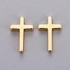 Brass Tiny Cross Charms KK-L189-05G-2
