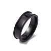 201 Stainless Steel Grooved Finger Ring Settings STAS-WH0027-27C-EB-1