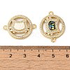 Rack Plating Brass Micro Pave Clear Cubic Zirconia Connector Charms KK-P268-18G-3