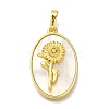 Brass Pave Shell Birth Flower Pendants FIND-I040-04L-1