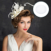 Imitation Hemp Round Fascinator Hat Base for Millinery LS-AJEW-WH0472-45A-04-5