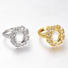 Adjustable Brass Micro Pave Clear Cubic Zirconia Finger Ring Components ZIRC-I049-19-1