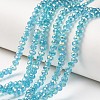 Electroplate Transparent Glass Beads Strands EGLA-A034-T4mm-T09-1