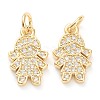 Brass Micro Pave Clear Cubic Zirconia Pendants ZIRC-J041-10-1