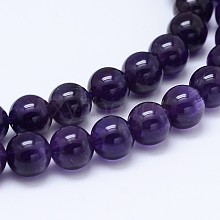 Natural Amethyst Round Bead Strands G-E403-77