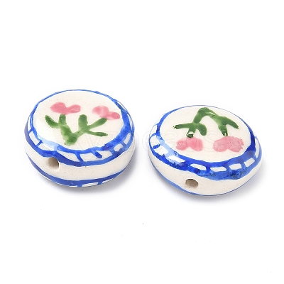Flower Theme Handmade Porcelain Beads LAMP-D303-06C-02-1