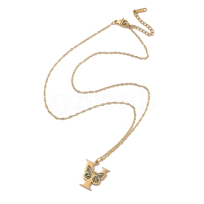 PVD Vacuum Plating 201 Stainless Steel Necklaces NJEW-R267-01Y-G-1