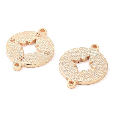 Brass Laser Cut Compass Connector Charms KK-U028-08G-1