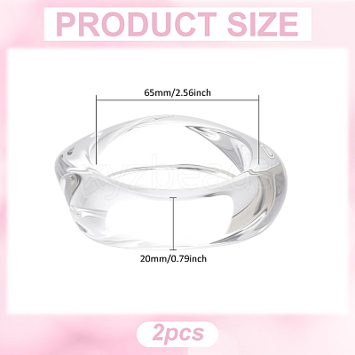 2Pcs Acrylic Bangles for Women BJEW-UN0001-77-1