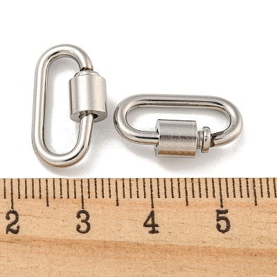Non-Tarnish 304 Stainless Steel Screw Carabiner Lock Charms STAS-C092-01C-P-1