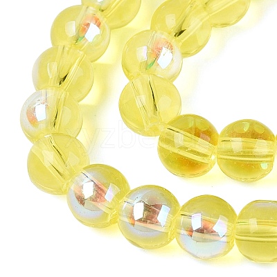 Transparent Electroplate Glass Beads Strands EGLA-Q132-6MM-01A-01-1