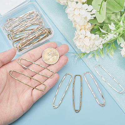 24Pcs 4 Colors Alloy Open Back Bezel Big Pendants FIND-CA0008-86-1