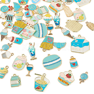 44Pcs 22 Styles Rack Plating Alloy Pendants FIND-TA0010-77-1