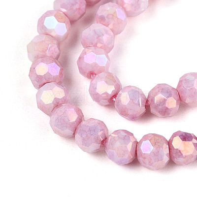 Anti-Tarnish Electroplate Glass Beads Strands X-EGLA-T021-4mm-15-02-1