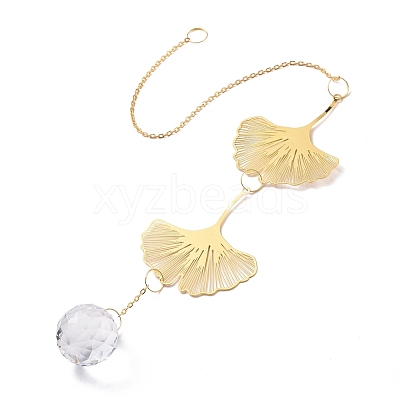 Faceted Glass Sun Catcher Pendant Decorations AJEW-A037-08G-1