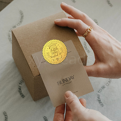 Self Adhesive Gold Foil Embossed Stickers DIY-WH0211-356-1