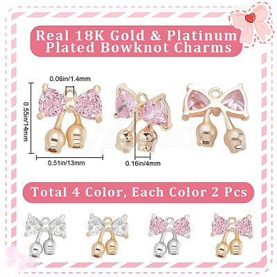 8Pcs 4 Styles Rack Plating Brass Pendants KK-BBC0014-89-1