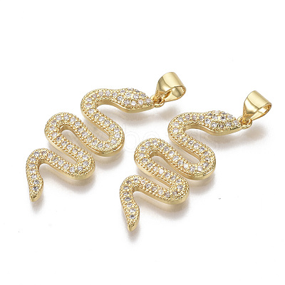 Brass Micro Pave Cubic Zirconia Pendants X-ZIRC-S067-038-NF-1
