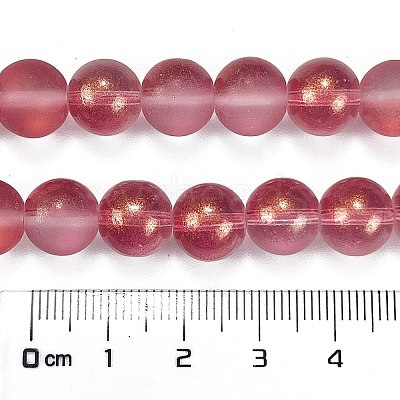 Frosted Transparent Glass Bead Strands GLAA-P065-10mm-09-1