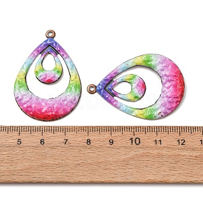 Rainbow Color Printed Iron Pendants RN-CBA3547-03D-1