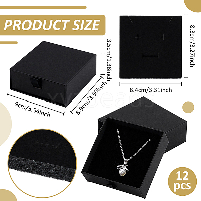Cardboard Jewelry Set Packing Drawer Boxes CON-WH0115-43B-1