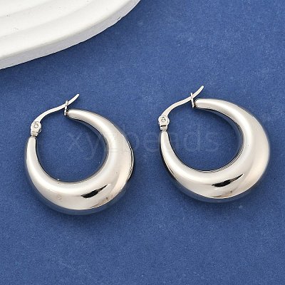Non-Tarnish 304 Stainless Steel Chunky Hoop Earrings for Women X-EJEW-F280-06E-P-1